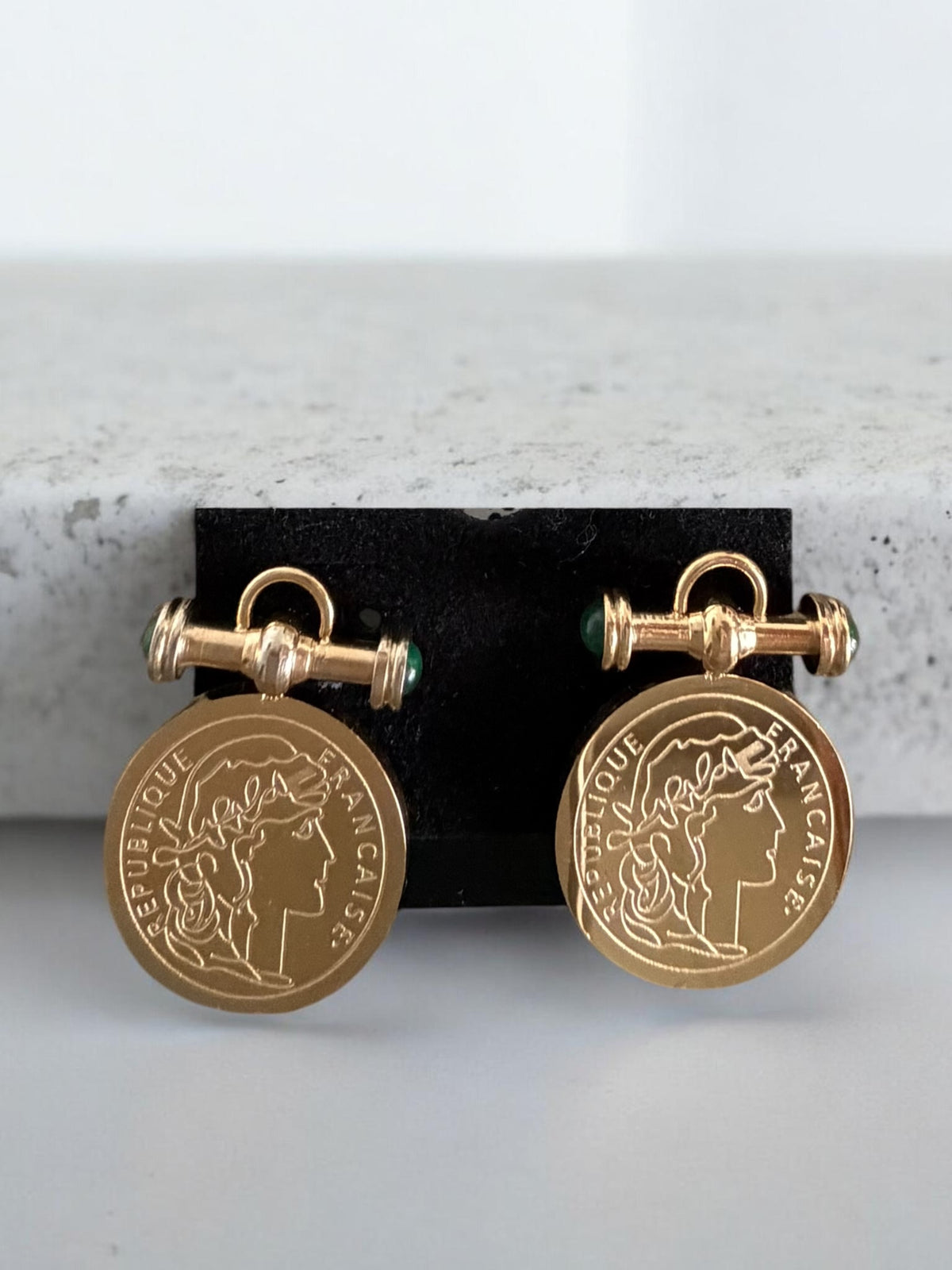 French Coin Earring