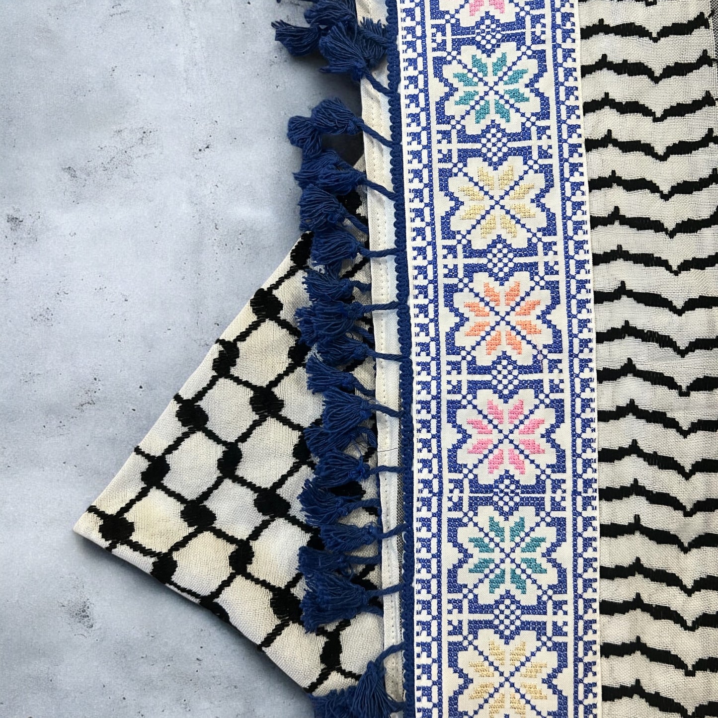 Pompom Keffieh Scarf