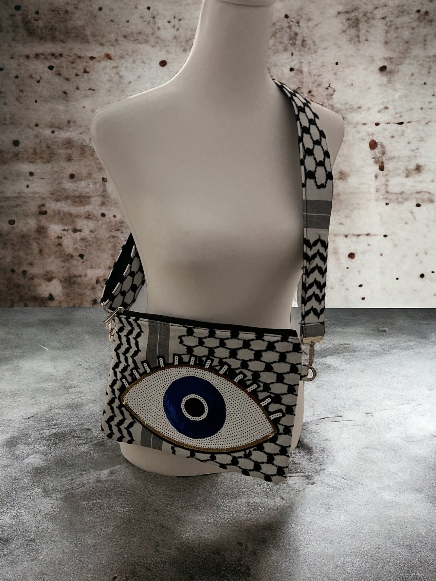 Keffieh Crossbody Mini Bag Evil Eye