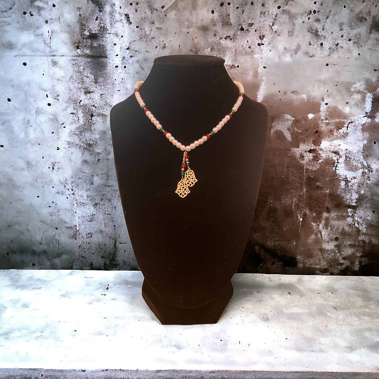 Pearl Hamsa Necklace